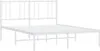 vidaXL Bettgestell mit Kopfteil Metall Weiß 120x190 cm Produktbild-Vorschau 3
