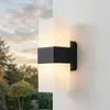 LED Außenlampe Wand 20,5 cm hoch IP44 Schwarz Weiß Up Down Produktbild-Vorschau 1