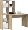 A wooden desk with a bookshelf unit attached. Anteprima dell’immagine prodotto