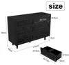 Comodino ProximaX nero con 6 cassetti, effetto rattan, Anteprima dell’immagine prodotto 5