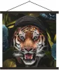 MuchoWow® Textilposter Tiger - Blumen - Kleidung 90x90 cm Produktbild-Vorschau 1
