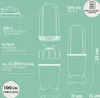 Diagram showing the components and specifications of a blender. Produktbild-Vorschau
