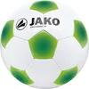 A white and green soccer ball with the JAKO logo and text. Produktbild-Vorschau