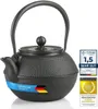 Dimono Asiatische Teekanne aus Gusseisen Schwarz | 1,3L Tee Produktbild-Vorschau 1