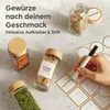 Gewürzgläser Eckig Set mit Bambusdeckel, Mit Etiketten, Produktbild-Vorschau 4