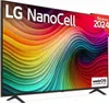A television screen displaying a colorful abstract pattern, with the LG NanoCell branding visible at the top. Voir les images du produit