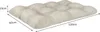 A beige tufted floor cushion with dimensions indicated. Produktbild-Vorschau