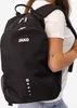 A person wearing a black backpack. Produktbild-Vorschau