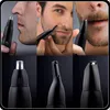 A collage of images showing a man using a nose and ear trimmer, and close-ups of the trimmer attachments. Náhled obrázku produktu