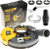 A product shot of a dust cover for a grinder, along with its accessories and packaging. Produktbild-Vorschau