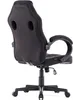 A black gaming chair is shown from the back, with its base and wheels visible. Produktbild-Vorschau