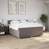 vidaXL Boxspringbett mit Matratze Taupe 200x200 cm Stoff Produktbild-Vorschau 4