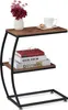 Tavolino Relaxdays, 2 ripiani, forma a C, design Anteprima dell’immagine prodotto 1