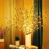 Decorative LED branch lights in a vase, placed on a table with curtains in the background. Náhled obrázku produktu