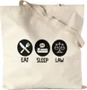 Eat Sleep Law Jutebeutel Stoffbeutel Student Lernen Lawyer Produktbild-Vorschau 1