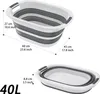 XINZI Panier à linge pliable 40L Set, bac de lavage avec Voir les images du produit 2