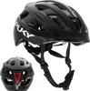 A black Puky children's bicycle helmet is shown from two angles against a white background. The main view shows the helmet from the front-left, with straps visible. A smaller view shows the rear of the helmet with a red reflector. Náhľad obrázku produktu