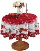 Runde Tischdecke, Weihnachtsdekoration Blumen Tischdecke Produktbild-Vorschau 1