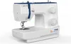 A white and blue CARINA sewing machine is shown against a white background. Produktbild-Vorschau