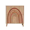 A wooden cabinet with a rainbow design on the doors, set against a white background. Náhled obrázku produktu