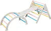 A children's indoor climbing structure with a slide and climbing arch, presented against a white background. Voir les images du produit