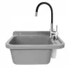 Spülbecken-Set, grau, 50 cm, flexible Armatur, Produktbild-Vorschau 2