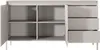 An open sideboard with shelves and drawers, shown from the front. Produktbild-Vorschau