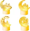 LED Kerzen Ramadan Dekoration Set 4 Stück Mond Sterne Gold Produktbild-Vorschau 1