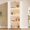 Merax Vitrinenschrank mit LED Beleuchtung, Glasvitrine mit Produktbild-Vorschau 1