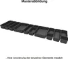 A collection of gray drawer organizers of various sizes arranged in a row. Náhľad obrázku produktu