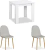 Homestyle4u Essgruppe mit 2 Stühlen 3 tlg Esstisch Set Weiß Produktbild-Vorschau 2