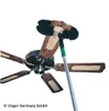A ceiling fan being cleaned with a duster on an extendable pole. Produktbild-Vorschau