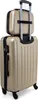 A champagne-colored luggage set consisting of a larger suitcase and a smaller cosmetic case stacked on top, against a white background. Náhled obrázku produktu