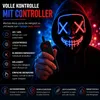 LED-masker, blauw/rood gemengd - Bedienbaar kostuummasker Productafbeelding-voorbeeld 4