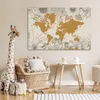 MuchoWow® Poster Weltkarte - Gold - Blumen 120x80 cm - Produktbild-Vorschau 7