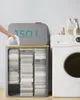 SONGMICS Koš na prádlo s víkem, 3 přihrádky, 150 l, Náhled obrázku produktu 2