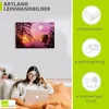 ARTland Leinwandbild Wolf im Vollmond Größe: 90x60 cm Produktbild-Vorschau 2