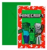 Minecraft Party 6 pozvánek a obálek Náhled obrázku produktu 1