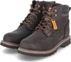 A pair of brown work boots shown from a diagonal angle against a white background. Voir les images du produit