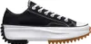 A black Converse Run Star Hike sneaker with a white platform sole and a gum-colored sole. Podgląd zdjęcia produktu