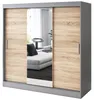 Szafa przesuwna - 200x200cm - Antracyt Mat/ Dąb Sonoma - Podgląd zdjęcia produktu 1