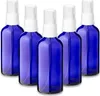 5x Blaue Glasflasche 100 ml mit weißem Zerstäuber Sprükopf Produktbild-Vorschau 1