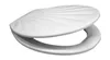 A white toilet seat with a shell-like design, shown from a slightly elevated side angle against a white background. Produktbild-Vorschau