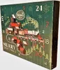 A Christmas advent calendar with a train and village illustration. Produktbild-Vorschau