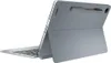 A Lenovo tablet with a keyboard case, shown from a side-rear angle. Produktbild-Vorschau