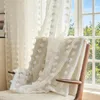 Gardinen Transparent 2er Set Weiß mit Pompons Vorhang Produktbild-Vorschau 4