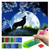 ARTULIO - Diamond Painting Set - Wolf vor Vollmond bei Produktbild-Vorschau 1