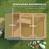 PawHut Hasenstall Kaninchenstall aus Holz 125,5x100x49 cm Produktbild-Vorschau 4