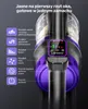 Close-up view of a cordless vacuum cleaner handle with a digital display and icons indicating features. Podgląd zdjęcia produktu