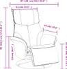 A diagram showing the dimensions of a recliner chair. Produktbild-Vorschau